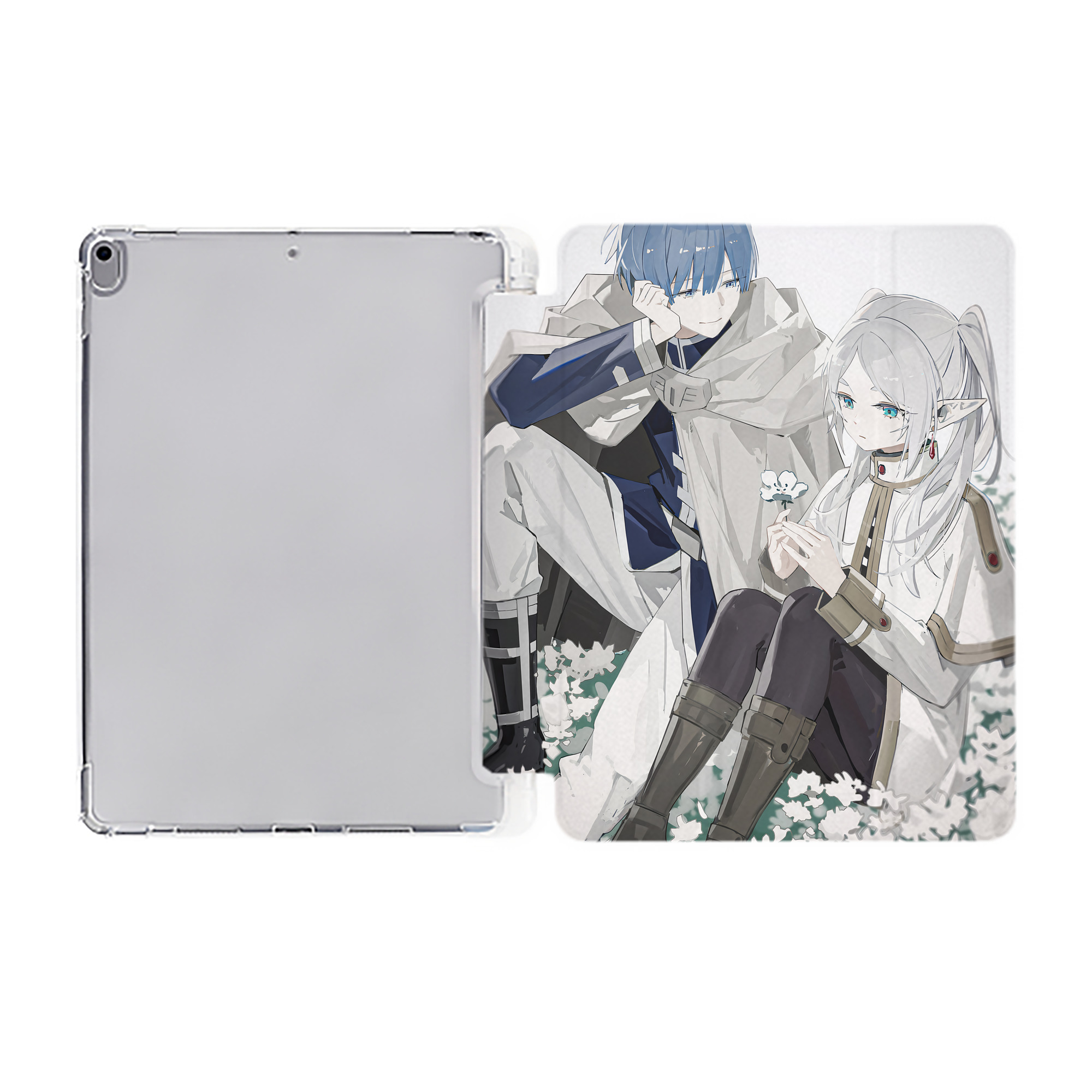 （画像用） 葬送のフリーレン Frieren IPad ケース ペン収納付き 三つ折りスタンド PUレザー×シリコン 対応機種9.5/10.5/10.9インチ
